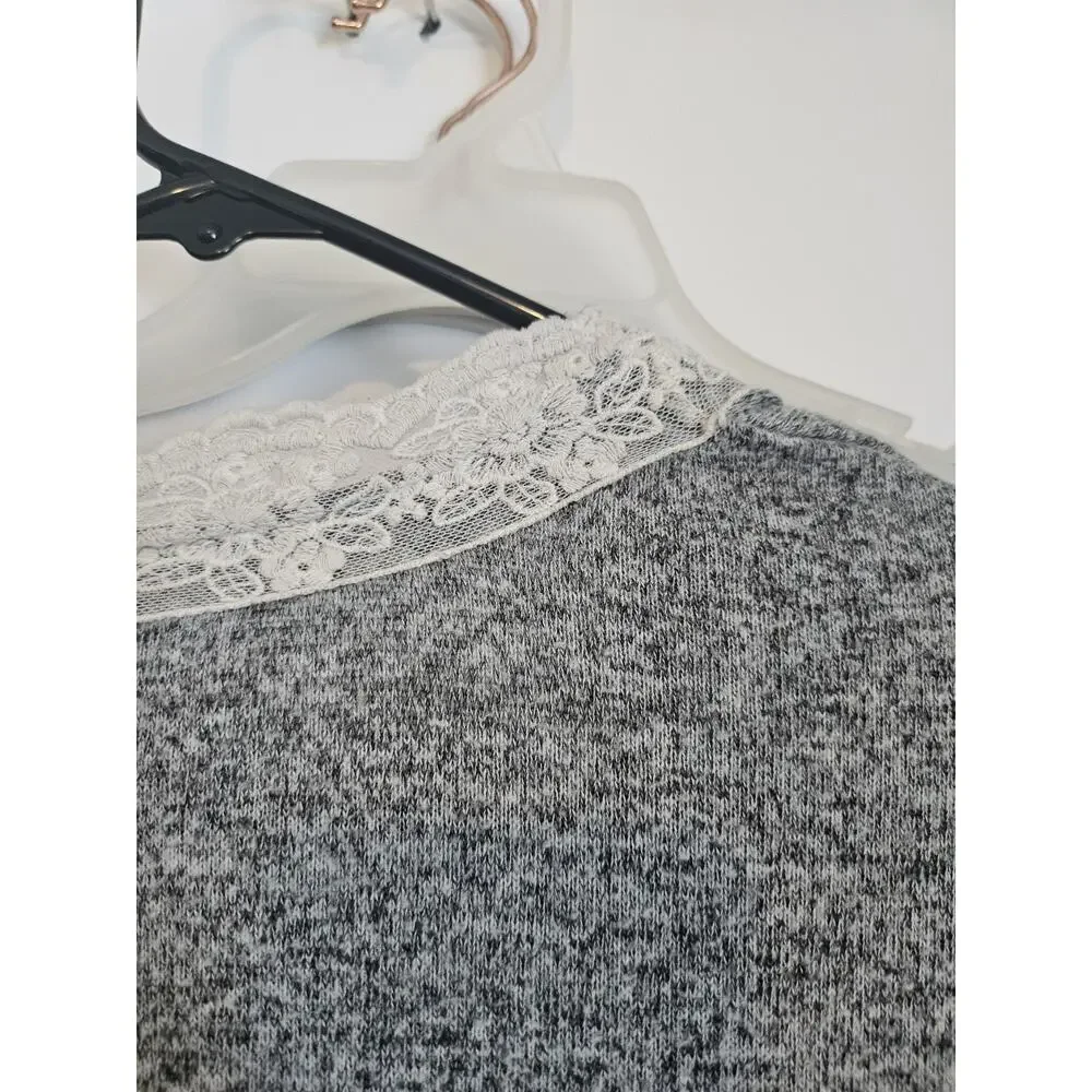 Knox Rose Women's Lace Trim Open Front Cardigan - Picture 6 of 7